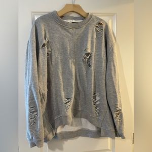 Apricot Lane Distressed Gray Sweatshirt